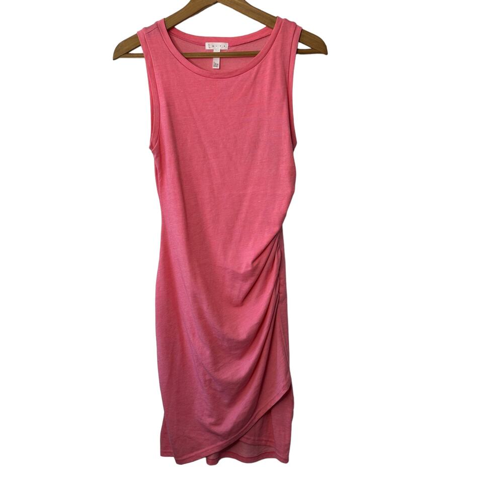 Leith Hot Pink Ruched Body-Con Sleeveless Dress Women's Small